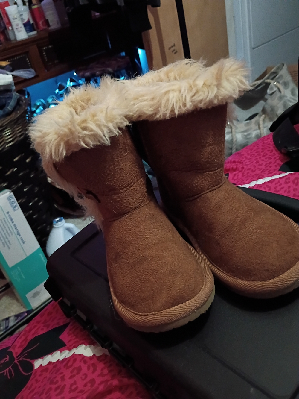 The Children's Place Brown Faux Fur Cuff Kids Boots